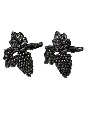 Vintage 95% Genuine Pewter Grape Vine Napkin Rings Set Of 2 Holiday Home Decor